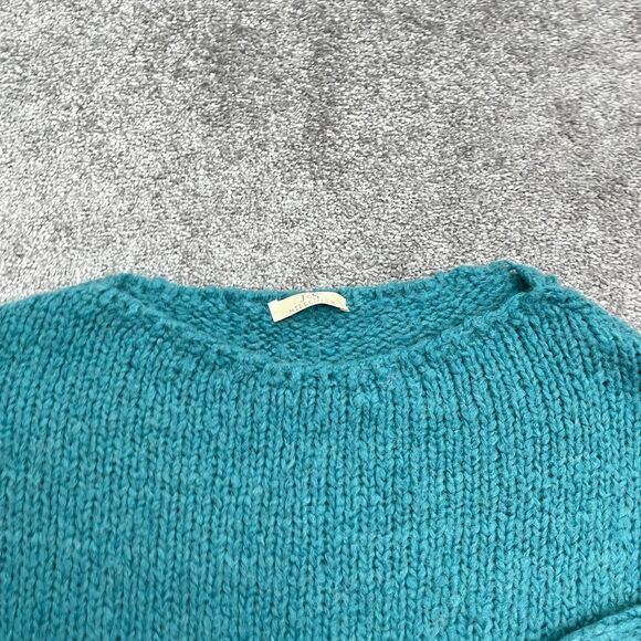 J&S Millenium Acrylic Alpaca Pullover Sweater Women Medium teal Green Fuzzy Knit - Picture 4 of 12